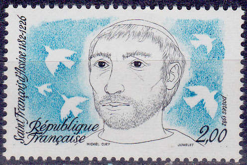 FRANCE 1982, 23 Jan. 800th ANNIV BIRTH FRANCIS of ASSISI, single, MNH, CV +/-R 15.00 view scans
