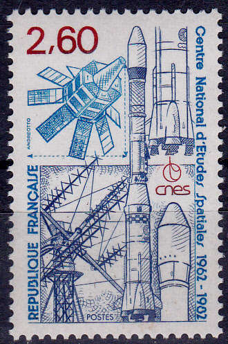 FRANCE 1982, 15 May. 20th ANNIV NATIONAL SPACE STUDIES, single, MNH, CV +/-R 20.00 view scans
