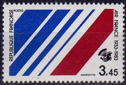 FRANCE 1983, 18 June. 50th ANNIV of AIR FRANCE, single, MNH, CV +/-R 30.00 view scans
