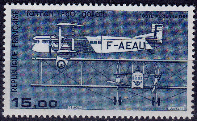 FRANCE 1984, 3 March. FARMAN F60 GOLIATH, single, MNH, CV +/-R 140.00 view scans