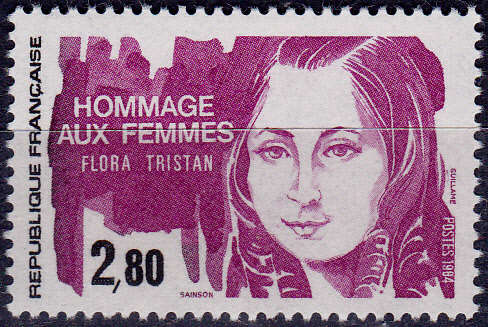FRANCE 1984, 8 March. 140th ANNIV DEATH FLORA TRISTAN, single, MNH, CV +/-R 20.00 view scans