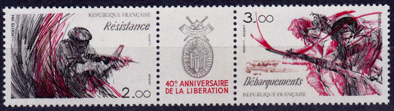 FRANCE 1984, 8 May. 40th ANNIV of LIBERATION, set, MNH, CV +/-R 50.00 view scans