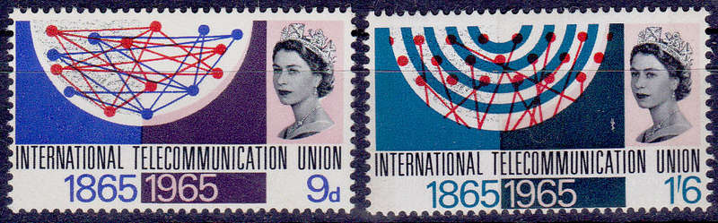 ENGLAND 1965, 15 Nov. 100th ANNIV OF ITU, set, MH, CV +/-R 25.00 view scans