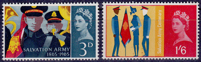 ENGLAND 1965, 9 Aug. 100th ANNIV OF SALVATION ARMY, set, MNH, CV +/-R 25.00 view scans