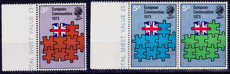 ENGLAND 1973, 6 Jan. BRITAINS ENTRY into EC, set, MNH, CV +/-R 25.00 view scans