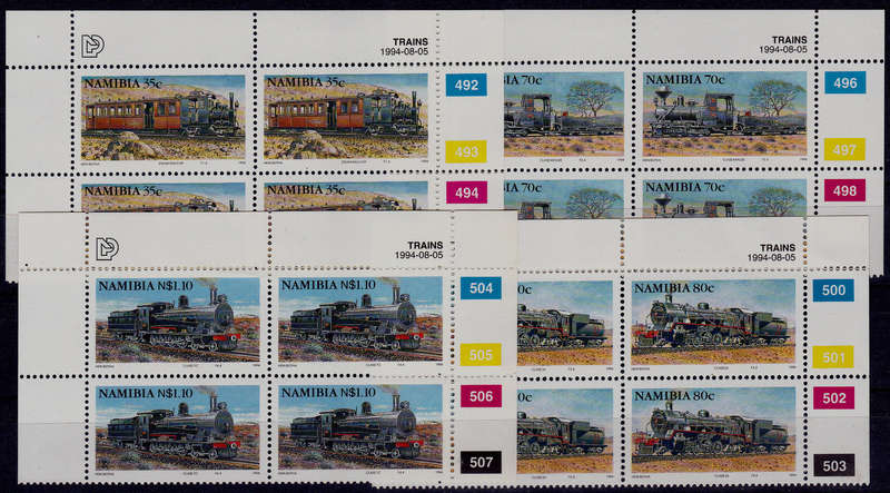 NAMIBIA 1994, 5 August. STEAM LOCOMOTIVES, set controls, MNH, CV R 102.00 view scans