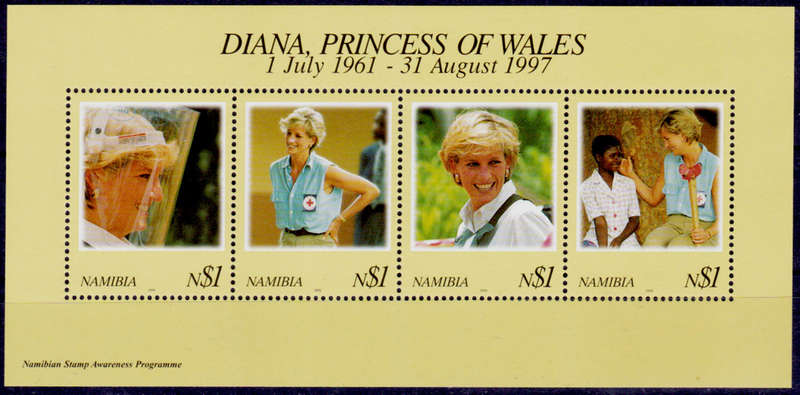 NAMIBIA 1998, 31 March. DIANA, PRINCESS OF WALES, minisheet, MNH, CV R 65.00 view scans