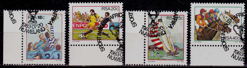 RSA 1983, 20 July. SPORT ACTIVITIES IN SA, set, CTO, CV R ?? view scans