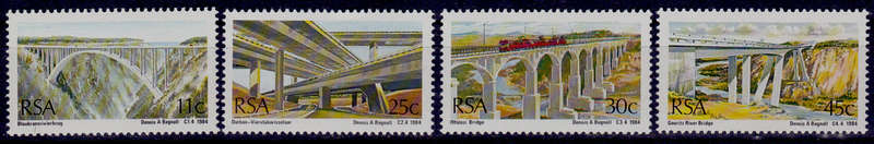 RSA 1984, 24 Aug. SA BRIDGES, set, MNH, CV R 10.00 view scans