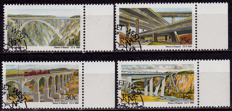RSA 1984, 24 Aug. SA BRIDGES, set, CTO, CV R ?? view scans