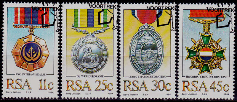 RSA 1984, 9 Nov. MILITARY DECORATIONS, set, CTO, CV R ?? view scans