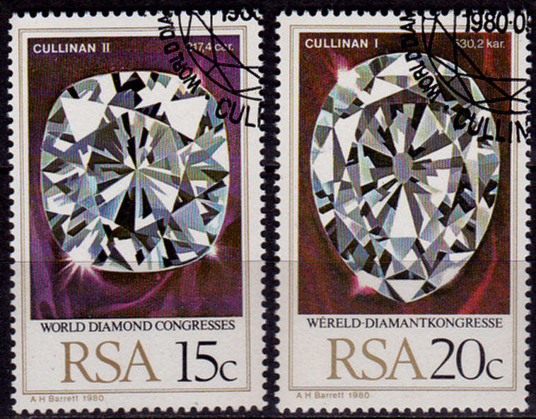 RSA 1980, 12 May. WORLD DIAMOND CONGRESS, set, CTO, CV R ?? view scans
