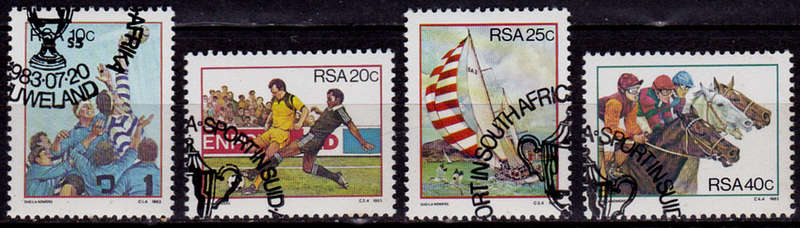 RSA 1983, 20 July. SPORT ACTIVITIES IN SA, set, CTO, CV R ?? view scans