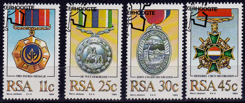 RSA 1984, 9 Nov. MILITARY DECORATIONS, set, CTO, CV R ?? view scans