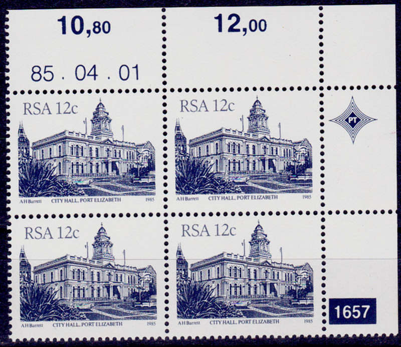 RSA 1985, 1 April. ADDITIONAL VALUE DEFINITIVE ISSUE, single control, MNH, CV R 4.00 view scans