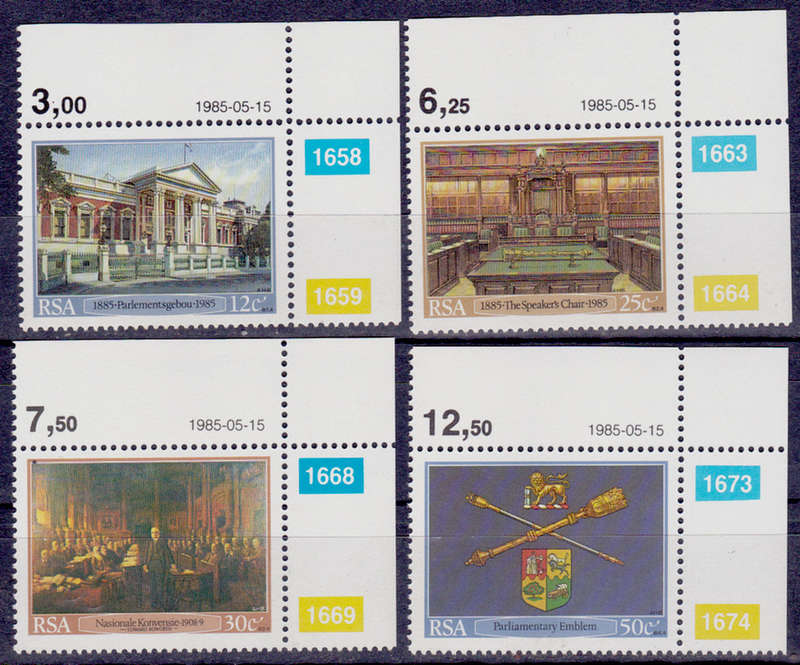 RSA 1985, 15 May. INAUG CAPE PARLIAMENTARY BLDGS, set, MNH, CV R 10.00 view scans