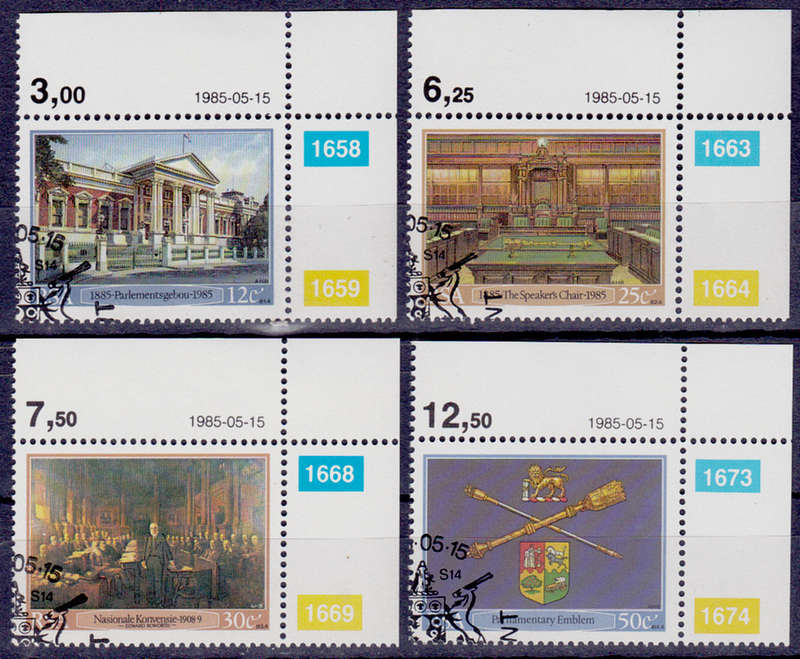RSA 1985, 15 May. INAUG CAPE PARLIAMENTARY BLDGS, set, CTO, CV R ?? view scans