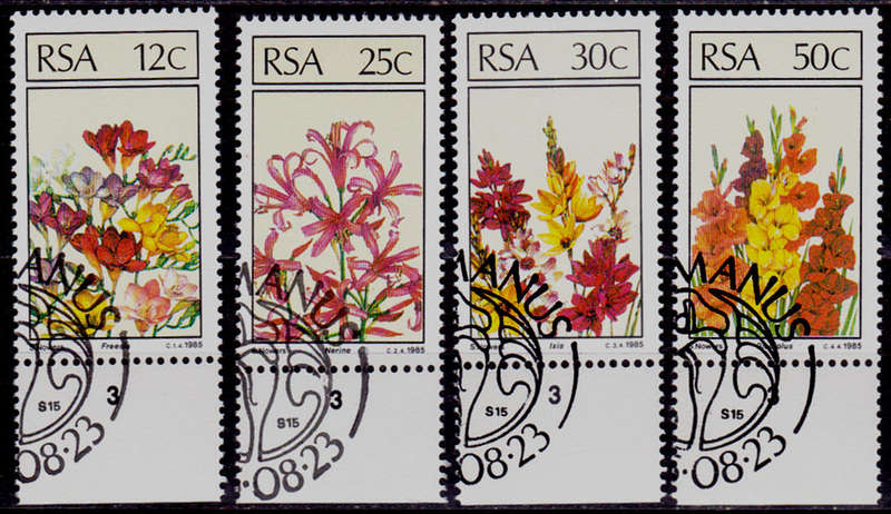 RSA 1985, 23 Aug. SA FLORAL EMIGRANTS, set, CTO, CV R ?? view scans