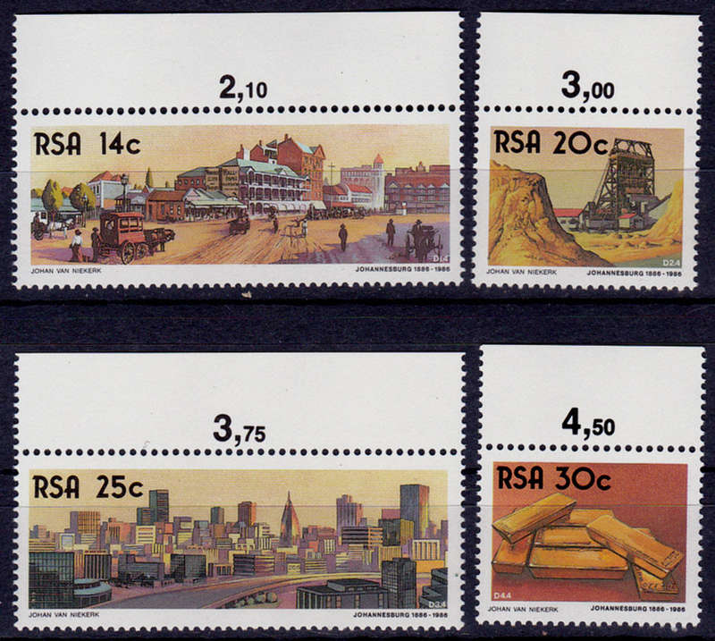 RSA 1986, 25 Sept. THE GOLDEN CITY, set, MNH, CV R 10.00 view scans