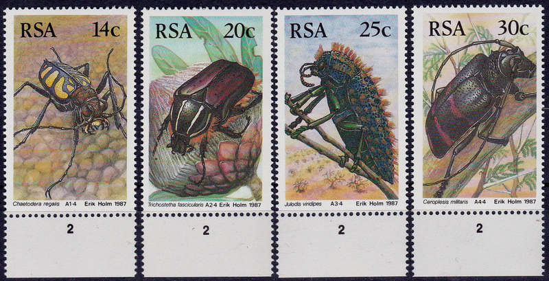 RSA 1987, 6 March. SA BEETLES, set, MNH, CV R 10.00 view scans