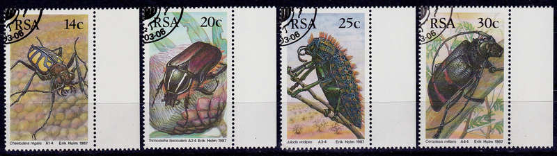 RSA 1987, 6 March. SA BEETLES, set controls, CTO, CV R ?? view scans