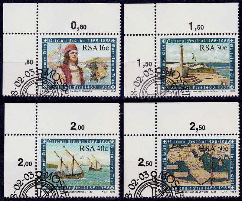 RSA 1988, 3 Feb. 500th ANNIV DISCOVERY of the CAPE, set, CTO, CV R ?? view scans
