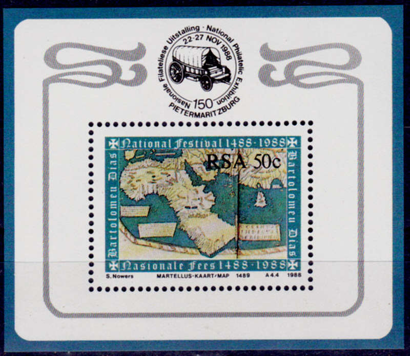 RSA 1988, 3 Feb. 500th ANNIV DISCOVERY of the CAPE, minisheet, MNH, CV R 30.00 view scans
