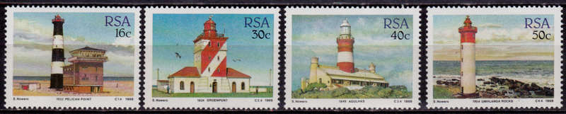 RSA 1988, 9 June. LIGHTHOUSES, set, MNH, CV R 10.00 view scans