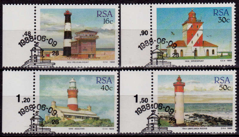 RSA 1988, 9 June. LIGHTHOUSES, set, CTO, CV R ?? view scans