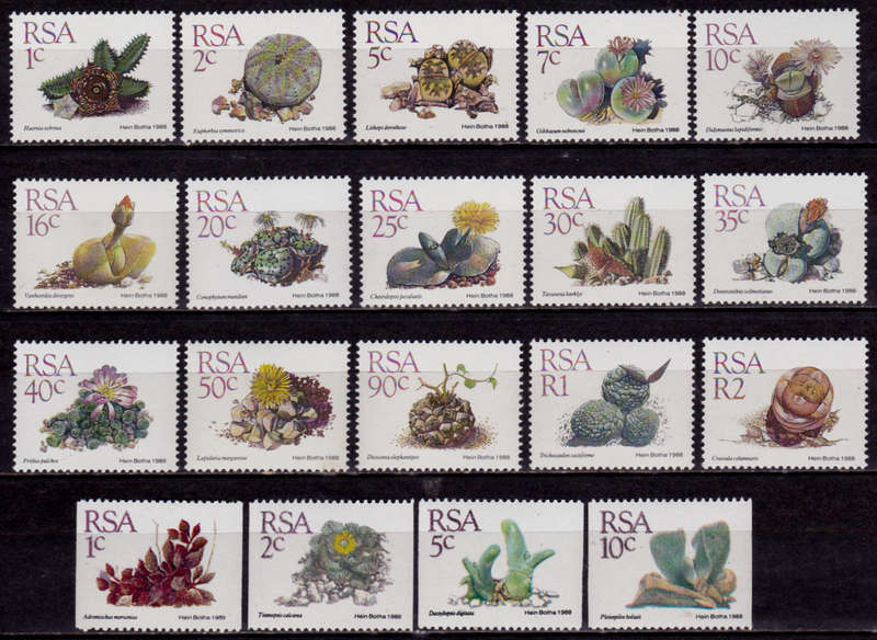 RSA 1988, 1 Sept. 5th DEFINITIVE ISSUE, SUCCULENTS, set, MNH, CV R 55.50 view scans