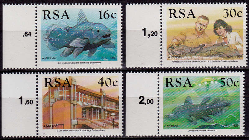 RSA 1989, 9 Feb. IDENTIFICATION of the COELACANTH, set, MNH, CV 11.50 view scans