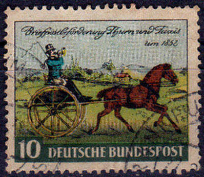 GERMANY 1952, 25 Oct. 100th ANNIV 1st STAMP, single, UH CV +/-R 80.00 view scans