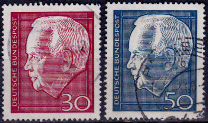 GERMANY 1967, 14 Oct. HEINRICH LUBKE, set, UH, CV +/-R 15.00 view scans