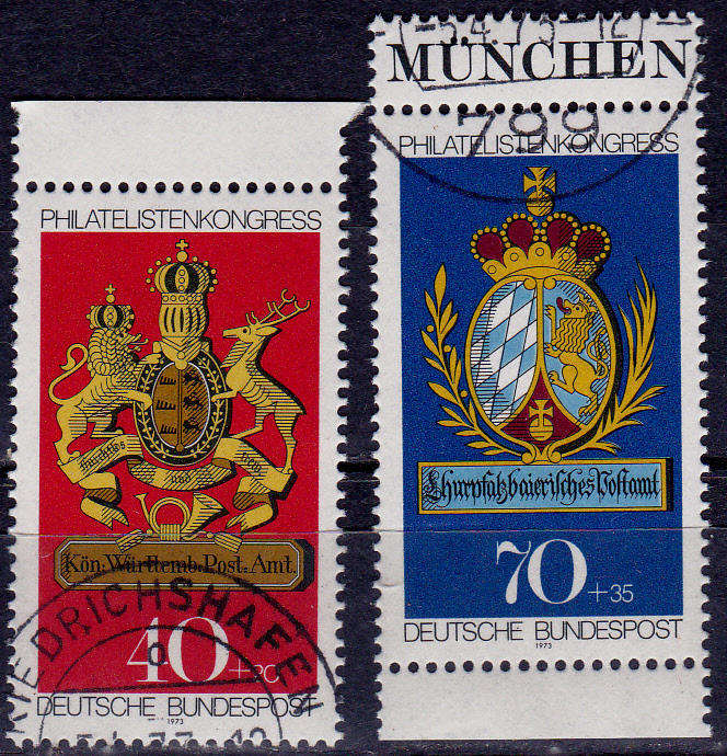 GERMANY 1973, 5 April. STAMP EXHIBITION `IBRA MUNICH 73`, set, UNH, CV+/- R 35.00 view scans