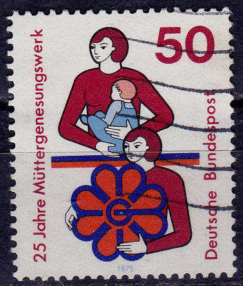 GERMANY 1975, 15 Jan. 25th ANNIV GERMAN MATERNAL REST, single, UH, CV+/- R 5.00 view scans