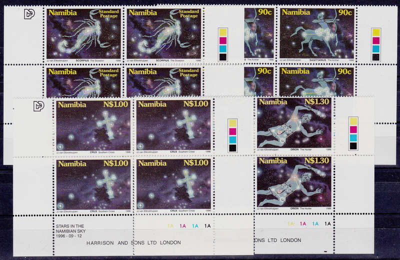 NAMIBIA 1996, 12 Sept. STARS IN NAMIBIAN SKY, set controls, MNH,  CV R 80.00 view scans