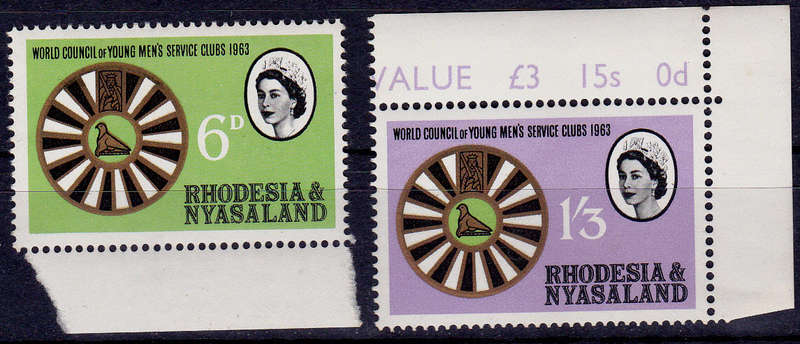 RHODESIA and NYASALAND 1963, 11 Sept. YMCA CONFERENCE, set, MH CV R 35.00 view scans