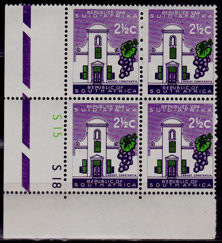 RSA 1961, August. DEFINITIVE ISSUE, 2½c control block, MNH, CV R 10.00 view scans