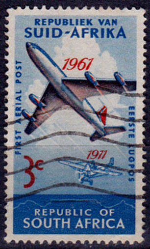 RSA 1961, 1 Dec. 50th ANNIV OF 1st SA FLIGHT, single, UH, CV R 2.00 view scans