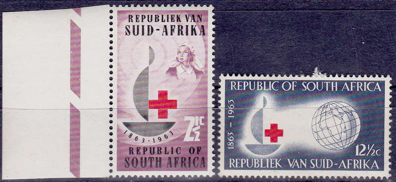 RSA 1963, 30 Aug. 100th ANNIV of RED CROSS, set, MH, CV R 43.50 view scans