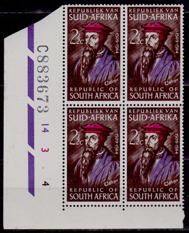 RSA 1964, 10 July. 400th ANNIV CALVINS DEATH, single control C, MNH, CV R 15.00 view scans