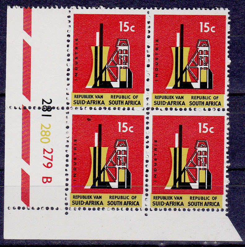 RSA 1969, 4 March. DEFINITIVE ISSUE, 15c control block B, MNH, CV R 450.00 view scans
