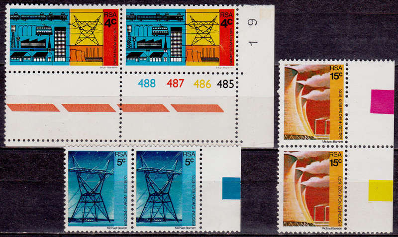 RSA 1973, 1 Feb. 50th ANNIV of ESCOM, set pairs, MNH, CV R 64.00 view scans
