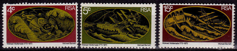 RSA 1973, 2 June. 200th ANNIV RESCUE W WOLTEMADE, set, MNH, CV R 47.00, view scans.