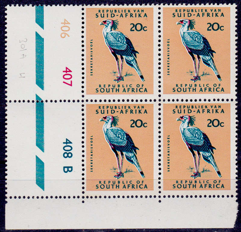 RSA 1971, April. DEFINITIVE ISSUE, 20c control B, MNH, CV R 320.00 view scans