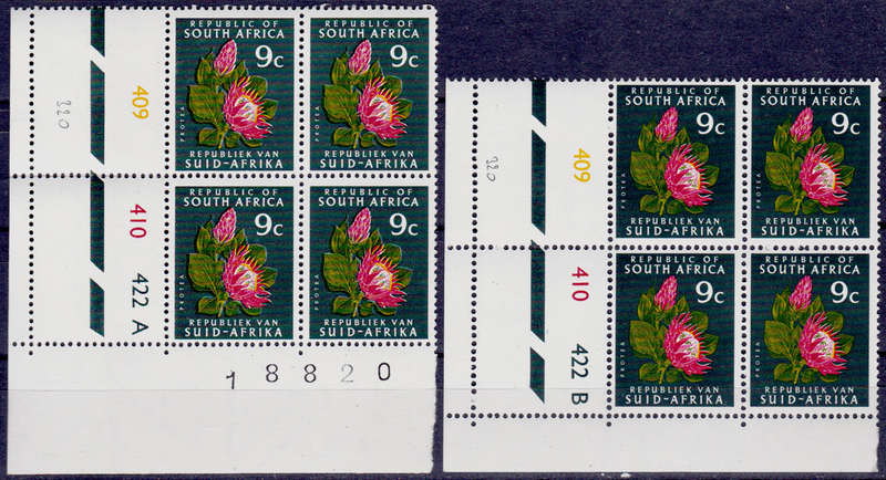 RSA 1972, March. DEFINITIVE ISSUE, 9c controls A B, MNH, CV R 560.00 view scans