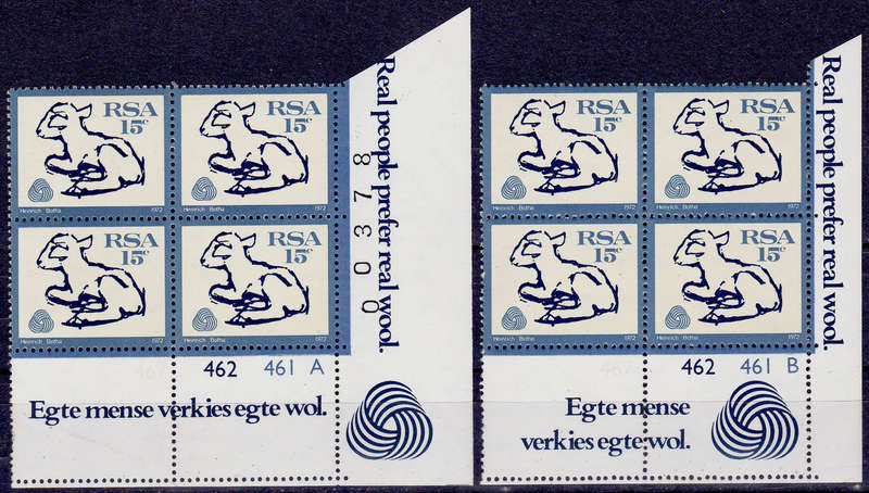 RSA 1972, 15 May. INTERIM DEFINITIVE, 15c control A B, MNH, CV R 160.00 view scans