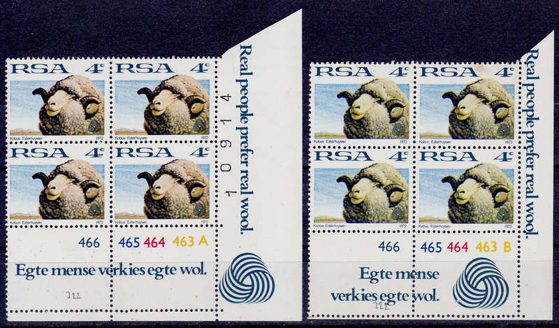 RSA 1972, 15 May. INTERIM DEFINITIVE, 4c control A B, MNH, CV R 20.00 view scans