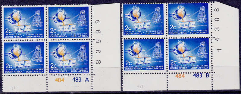 RSA 1972, Nov. DEFINITIVE ISSUE, 2c controls A B, MNH, CV R 16.00 view scans