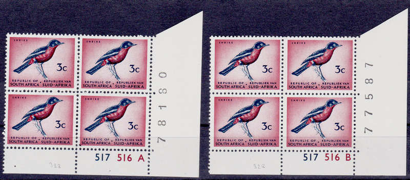 RSA 1973, 8 May. DEFINITIVE ISSUE, 3c controls A B, MNH, CV R 40.00 view scans